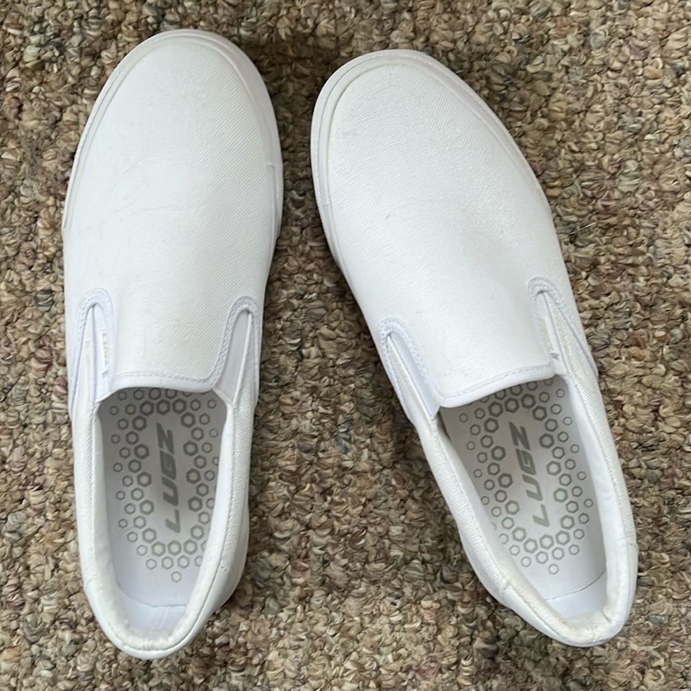 white canvas shoes